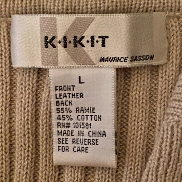 VINTAGE KIKIT Maurice Sasson Women's Suede Leather Jacket Crochet Beige Size (L) - Picture 9 of 10